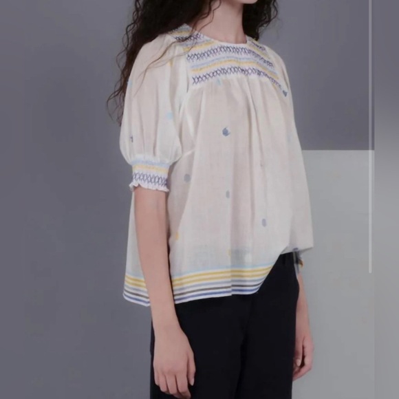 Anthropologie Conditions Apply Ricky Top Flowy Hand Woven Size Large M2 - Picture 1 of 9